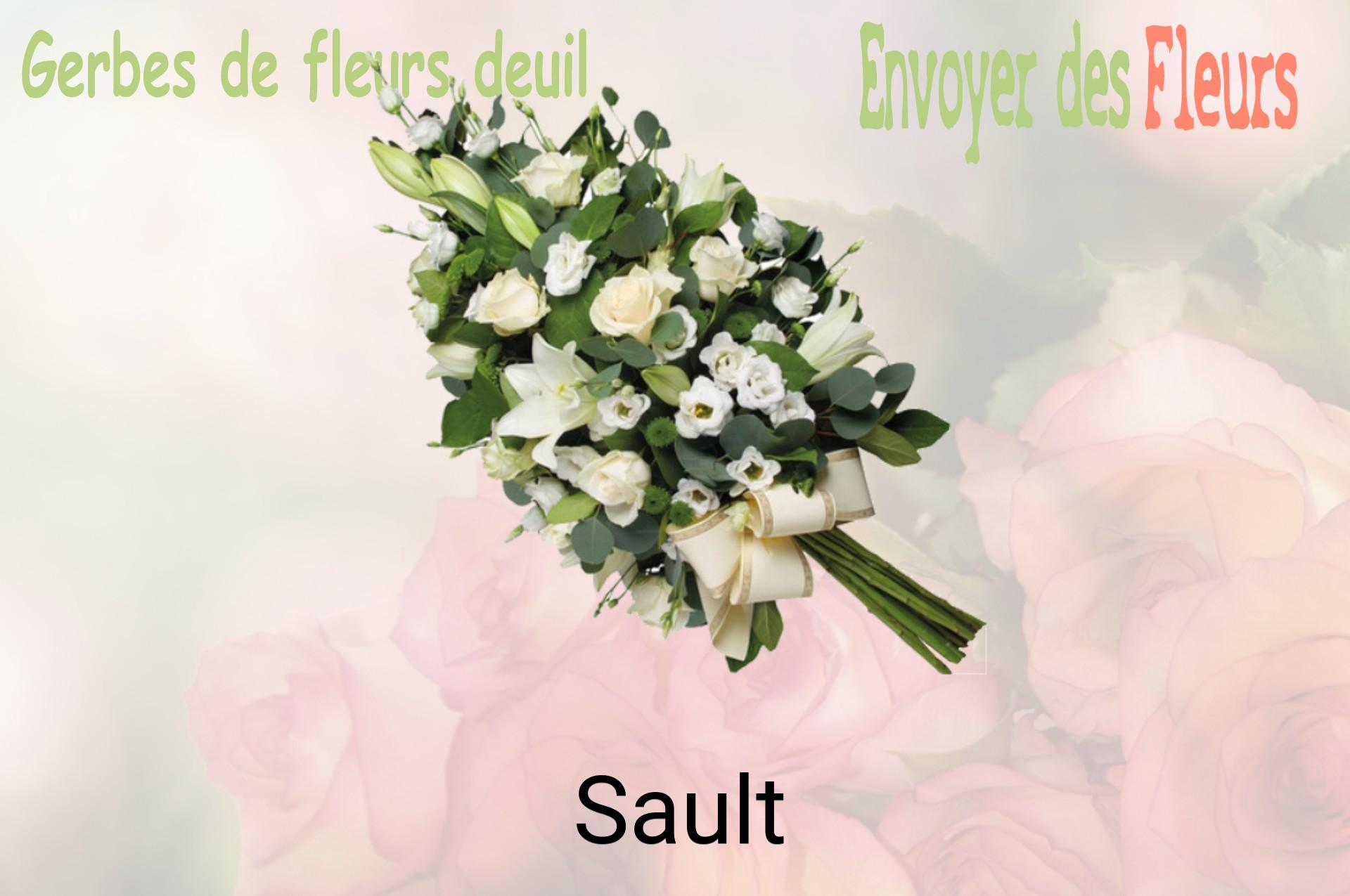 Gerbe de fleurs de deuil livrée à Sault